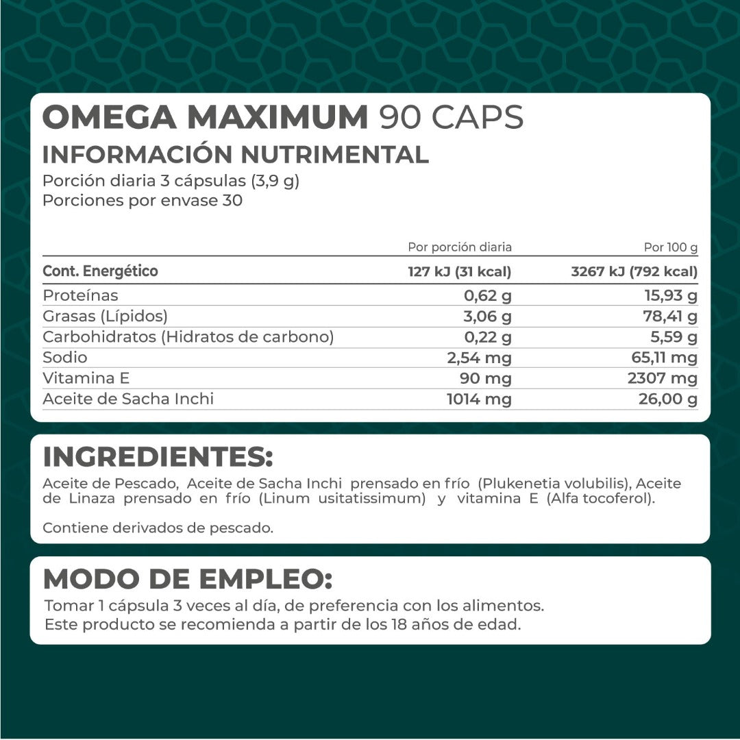 KIT 3 PIEZAS - Omega Maximum 90 caps.