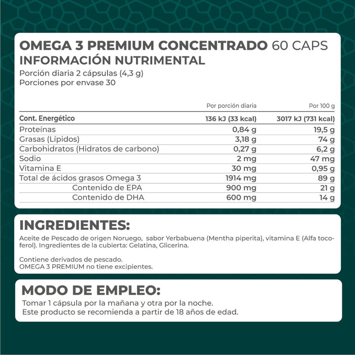 KIT Omega 3 Premium 60 Cáps y Omega 3 Infantil 120 Gomitas