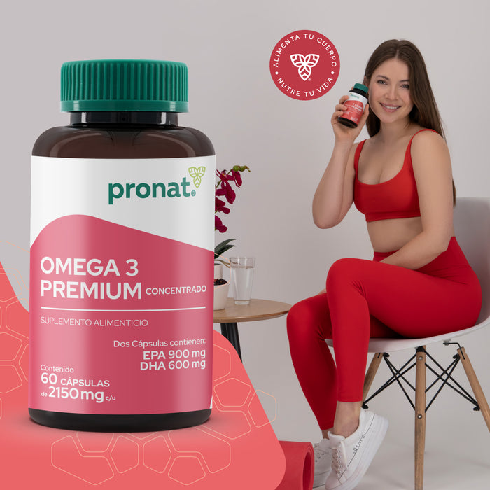 Omega 3 Premium Concentrado – 1500 mg EPA + DHA por porción | 60 cápsulas | Pronat