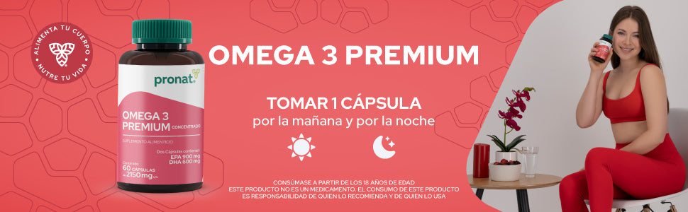 Omega 3 Premium Concentrado – 1500 mg EPA + DHA por porción | 60 cápsulas | Pronat