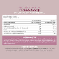 Proteína Vegetal sabor malteada de fresa 400g - Pronat