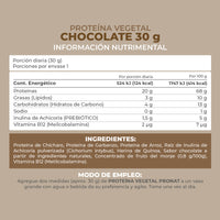 Proteína Vegetal Sabor Chocolate, Caja con 12 sobres de 30 gramos
