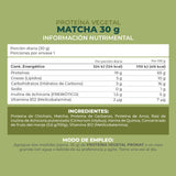 Proteína Vegetal Sabor Matcha, Caja con 12 sobres de 30 gramos