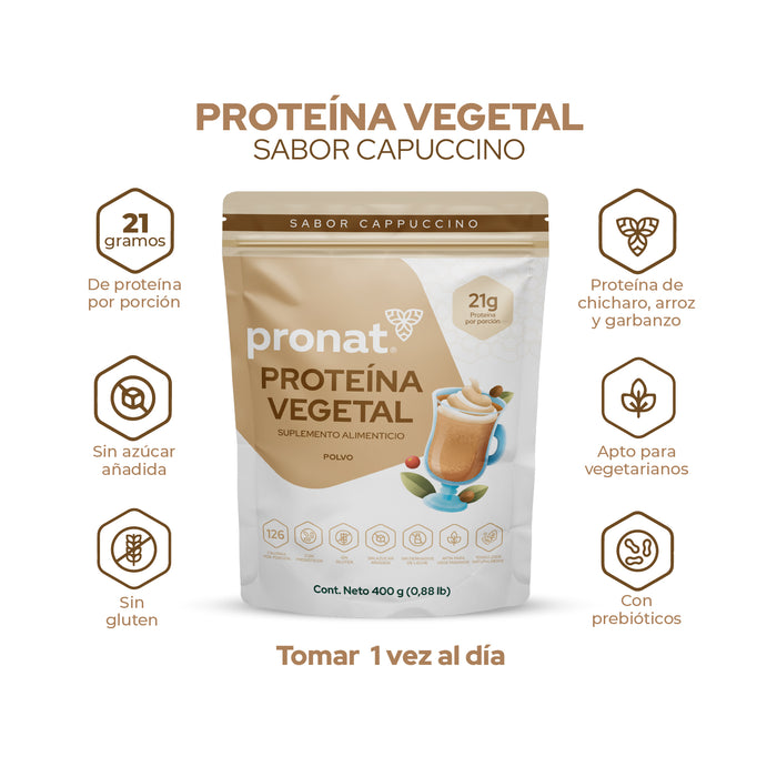 Proteína Vegetal Cappuccino 400g - Pronat