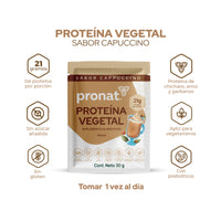 Proteína Vegetal Sabor Cappuccino, Caja con 12 sobres de 30 gramos