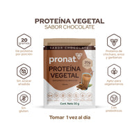 Proteína Vegetal Sabor Chocolate, Caja con 12 sobres de 30 gramos