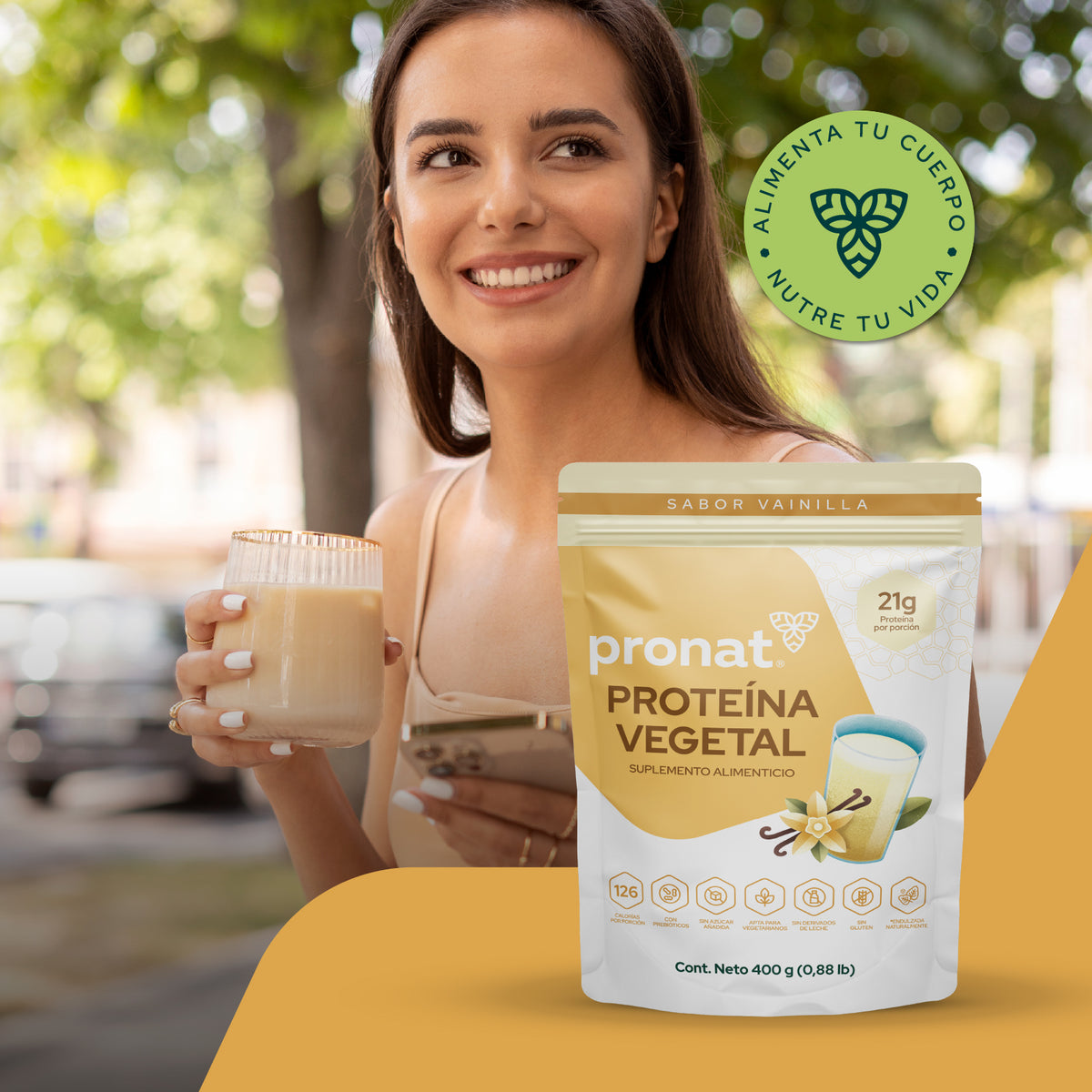 Proteína Vegetal Vainilla 400g - Pronat