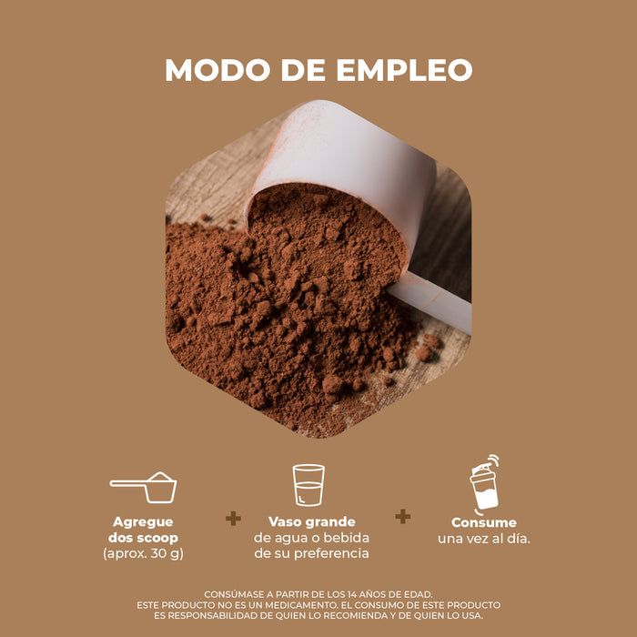 Proteína Vegetal Sabor Chocolate, Caja con 12 sobres de 30 gramos