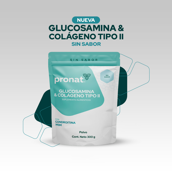 Kit 2 piezas Glucosamina & Colágeno Tipo II Sin sabor polvo 300g