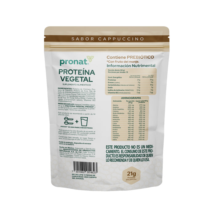 Proteína Vegetal Cappuccino 400g - Pronat