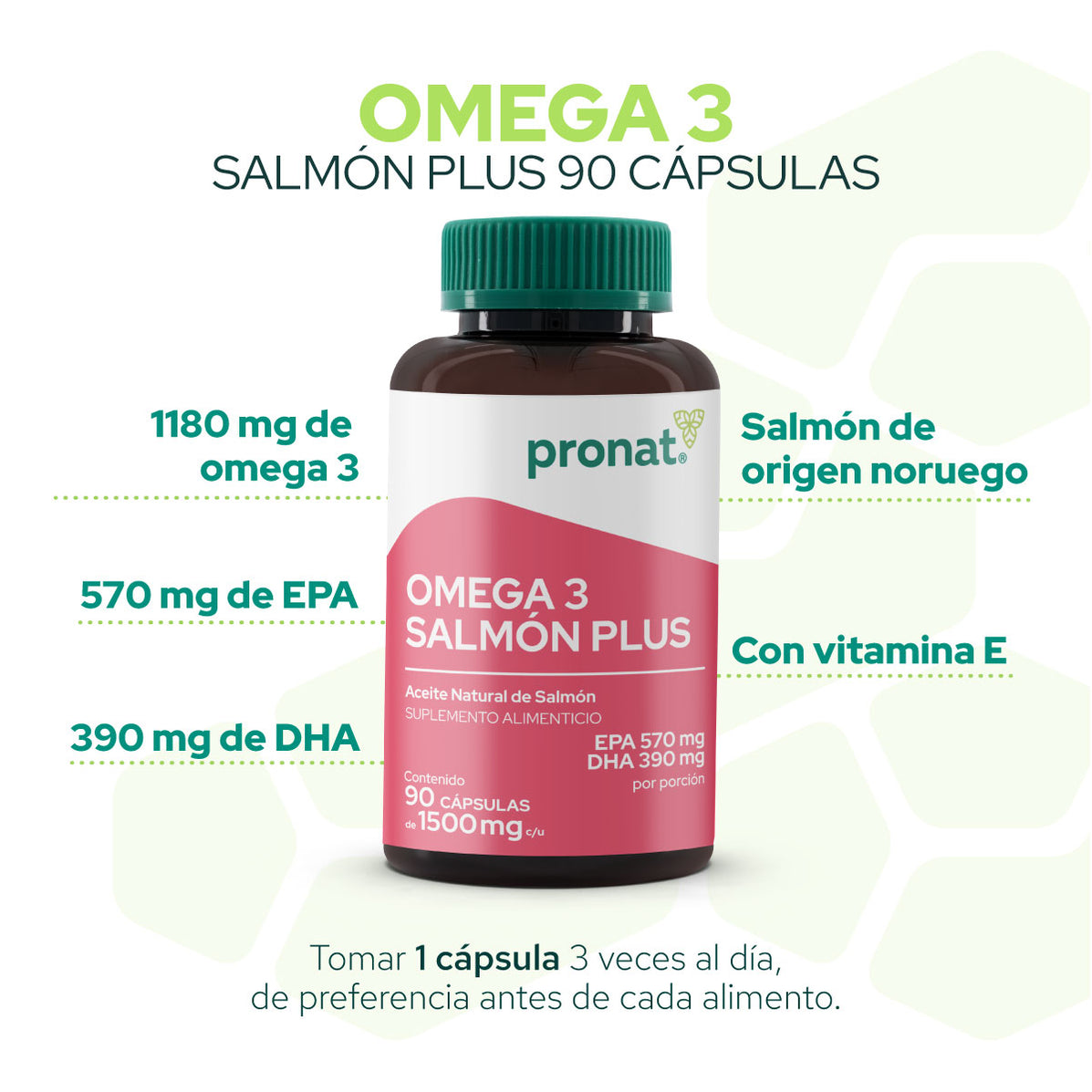 Salmón Plus (Omega 3) 90 cápsulas Pronat