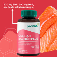 Salmón Plus (Omega 3) 90 cápsulas - Pronat