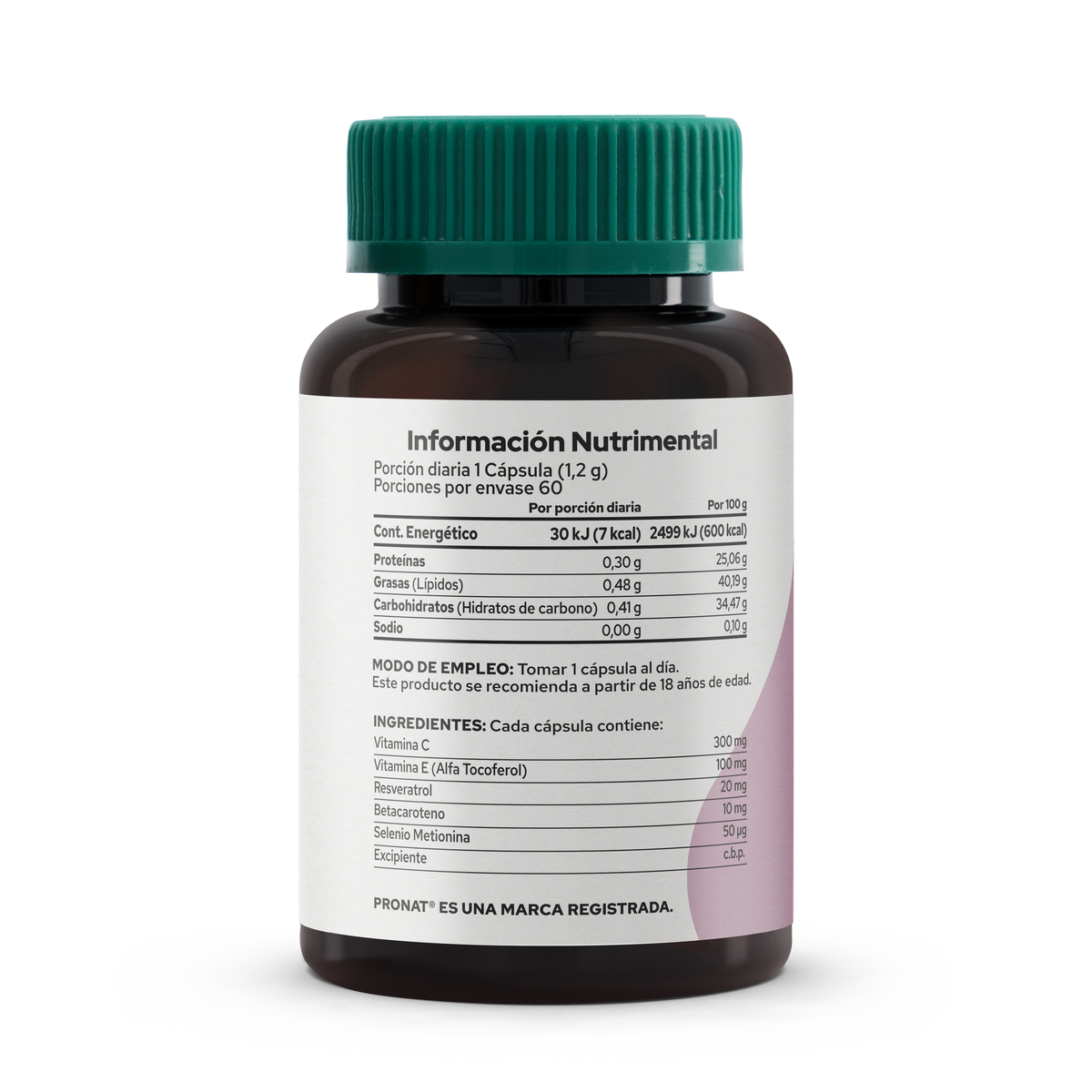 RESVERATROL con antioxidante 60 cápsulas - Pronat